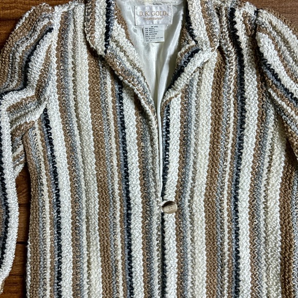 D.K. Gold by Donnkenny • Mohair/Lambswool • Striped • Beige/Brown/Grey • Jacket - Picture 11 of 14
